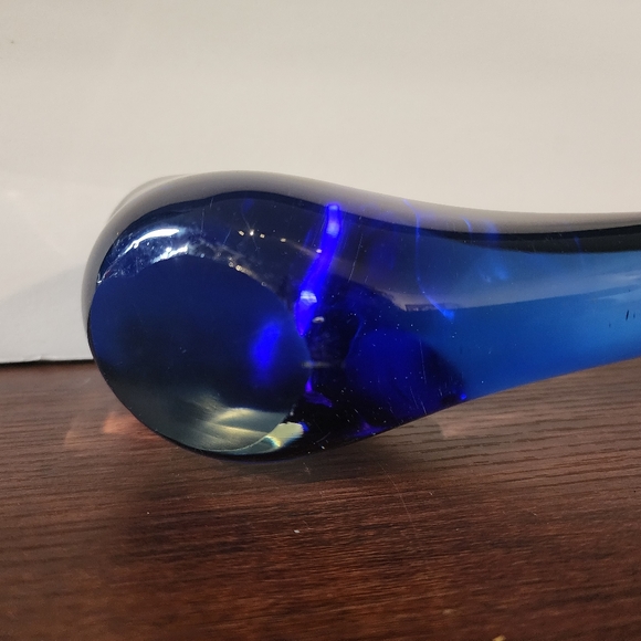 5th Avenue Crysyal.Vintage Blown Glass Whale. Large Cobalt Blue Sculpture - Picture 8 of 8